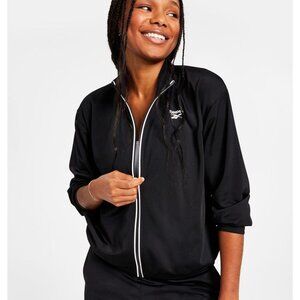 Reebok Womens Logo Tricot Long-Sleeve jacket Black Size S MSRP $55